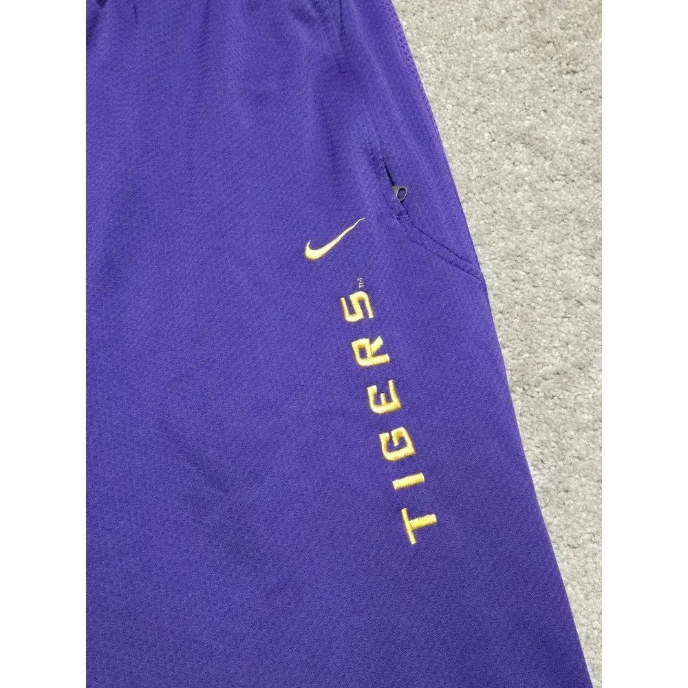 VTG Nike LSU‎ Tigers Team Issued purple Sweatpants Warmup Track Pants Dri-Fit XL